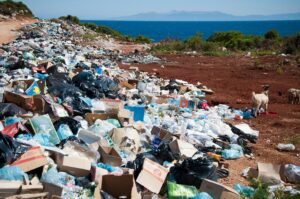 Garbage on a beach